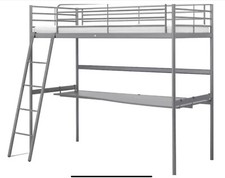 lit mezzanine avec bureau Ikea gris acier