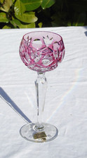 Verre en cristal doublé rose Beaufils Gourdon Haut. 20 cm