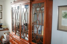 19th Century Reproduction of George III Satinwood Secretaire/China Cabinet.