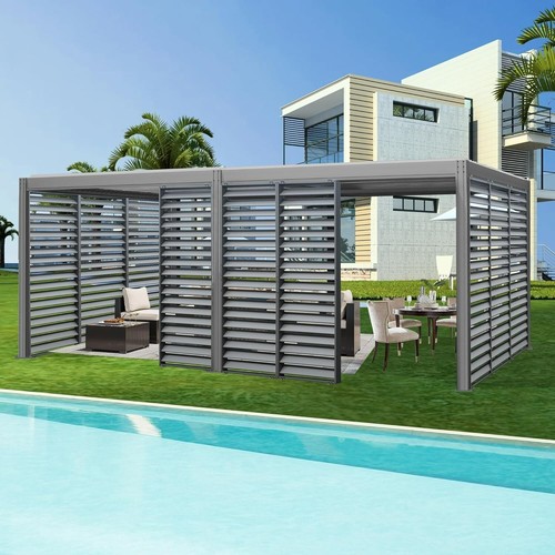 Louvered pergola shade - louvered,