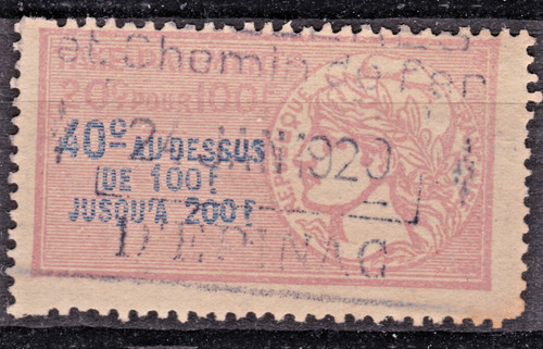 Timbre france fiscal 1920 - france,