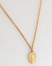 DOLCE & GABBANA Necklace Gold Medallion Metal Chain Charm Men Pendant 1000usd