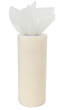 6" Wide Ivory Nylon Tulle - 25