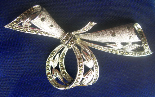Vintage broche nœud argent - vintage, en