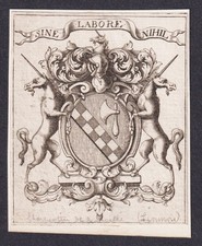 Exlibris Charpentier De Beauvillé Île De France Blason Bookplate 18E Gravure