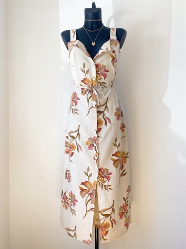 Vintage floral linen blend - floral,