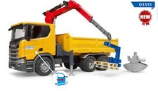 BRUDER, SCANIA Super 560R 6x4 benne avec grue 2 palettes, échelle 1/16, BRU3551