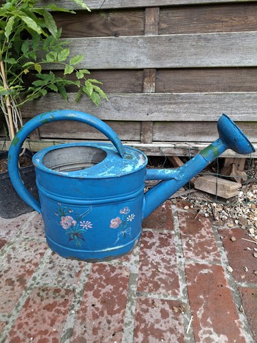 Arrosoir vintage zinc peint - arrosoir, en