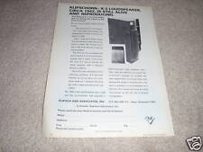 Klipsch X-3,Klipschorn, Ad,1968, very rare! History!