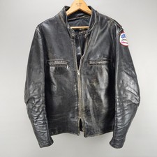 Vtg Brooks Motorcycle Leather Patched Honda Jacket Talon Zipper Biker Cafe Racer
