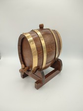 Nice small oval barrel on stand, wood, stamped Géraud Lafitte