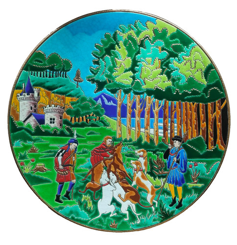 Large enamel dish longwy j - enamel, by