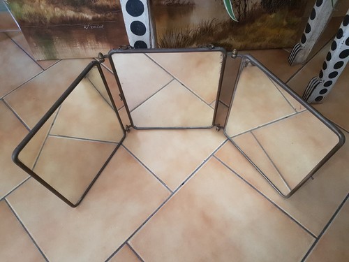 Rare miroir triptyque ancien - rare,
