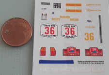 decalcomanie decals 1/43 fiat 128 groupe 2 rally elba