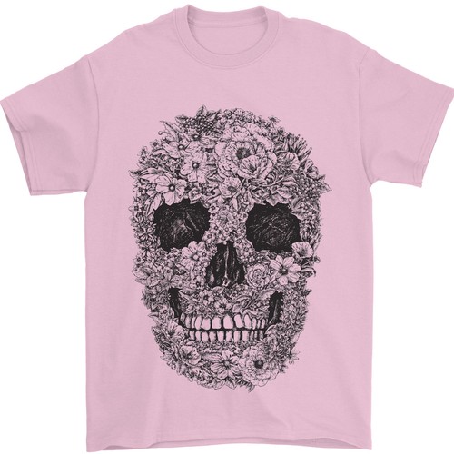 Crâne fabriqué fleurs - a,