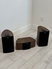 KEF iQ3 Bookshelf Speakers SP3500 & Center iQ2c SP3505 Set In Walnut LOT OF 3