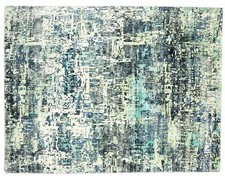 Tapis Vintage 220X160 Tissé À La Main Bleu Abstrait Fait Main