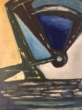 Very beautiful abstract painting gouache abstraction 1960 to identify old