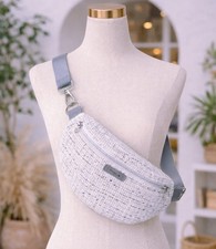 sac banane femme gris et écru