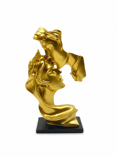Statue couple visage - visage, doré