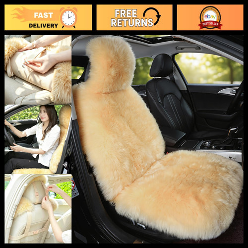 Fluffy sheepskin car seat - car,