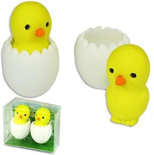Lot gommes motif poussin - 2,