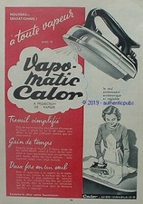 ADVERTISEMENT CALOR IRON VAPE MATIC TOUT STEAM 1953 FRENCH AD PUB RARE COLOR
