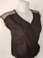 Top marron dos en dentelle taille M