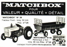 PUB VEHICLE "MATCHBOX" TRACTOR FORD 1967
