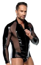 Extravagant Noir Shirt à Manches Longues De Black Level En Brillant Vernis