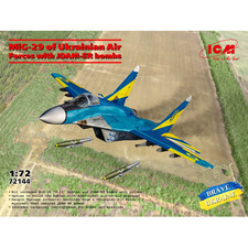 MIG-29 OF UKRAINIAN AIR FORCES WITH JDAM-ER BOMBS KIT 1:72 Icm Kit Aerei Nouveau
