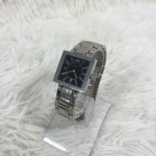 Balenciaga Square Quartz Watch Silver Stainless Steel Band 19cm Wrist Size