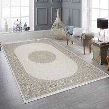 Tapis de salon classique à motif oriental beige crème