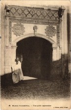 Old postcard 16 Western Morocco - A Moroccan door. ed. Geiser Algeria (69782)