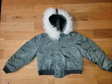 Vintage Military Jacket Parka N2B Parka Scuba Hood Alpha Industries Fur LARGE
