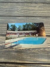 Southern Motel & Restaurant Vintage Postcard With Swimming Pool & Lounge Chairs