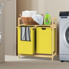 Panier à linge bambou jaune 2