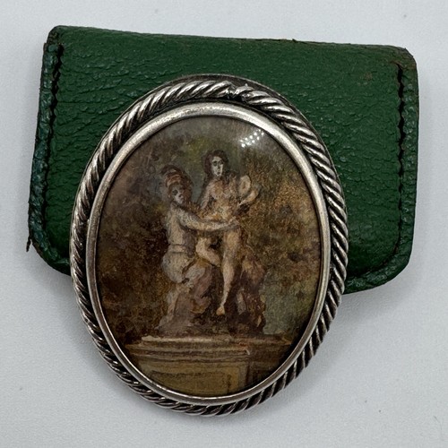 Broche ancienne peinture - ancienne, "