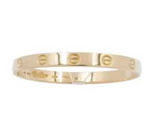 Vintage Cartier Love Bracelet 1970 18K Yellow Gold Bangle Size: 17