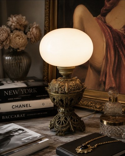 Lampe opaline bronze art - bronze,