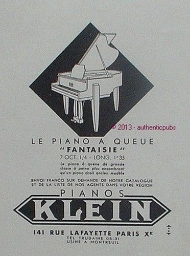 Publicite pianos klein - publicite, le