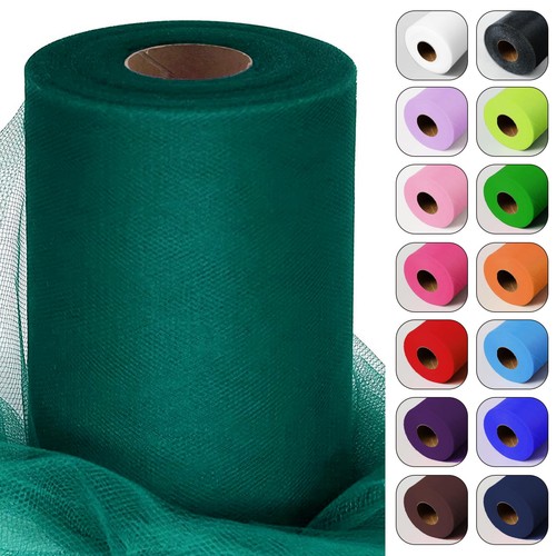 Hunter green tulle fabric - hunter, roll