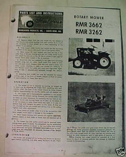 Wheel horse tractor rotary - wheel,