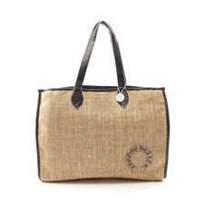 CHROME HEARTS FER À CHEVAL BEACH BAG fourre-tout main cuir tissu beige noir o...