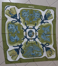 vintage hermes 100% silk scarf. TSUBAS