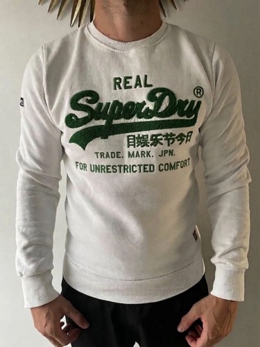 Superdry pull homme blanc - , logo