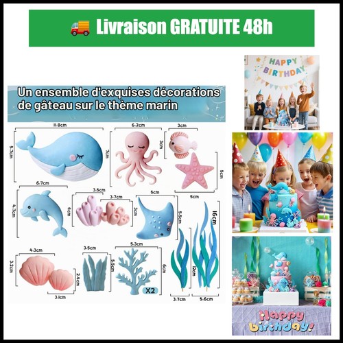 Topper gâteau océan baleine - gâteau,