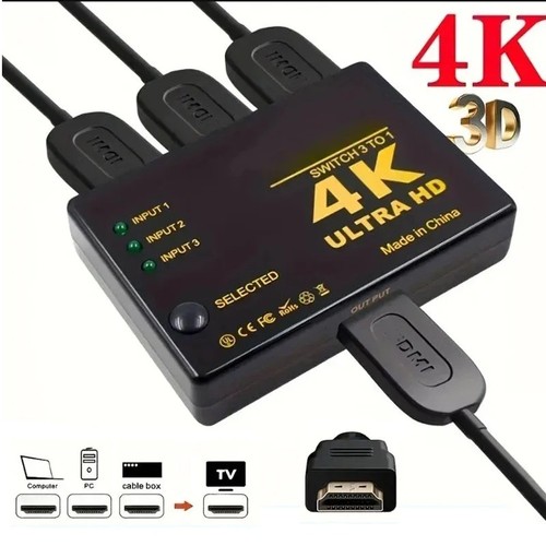 Switch hdmi 3x1 splitter - 3x1, 4k