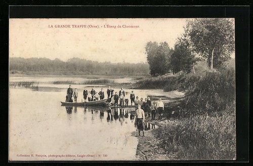 Cpa grande trappe l etang - la, trappe,