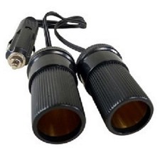 Prise Allume Cigare 12V / 24V avec cordon 25 cm et double prise allume-cigare f